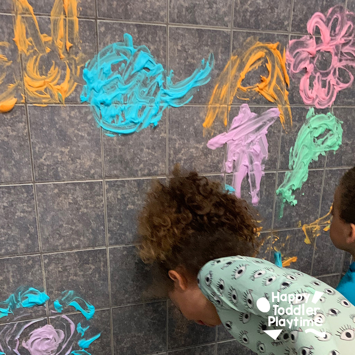 Easy Shaving Cream Bathtub Paint for Toddlers Happy Toddler Playtime