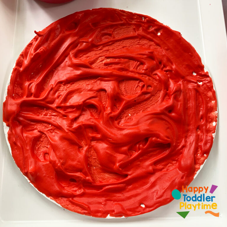 Puffy Paint Apple Craft for kids - Happy Toddler Playtime