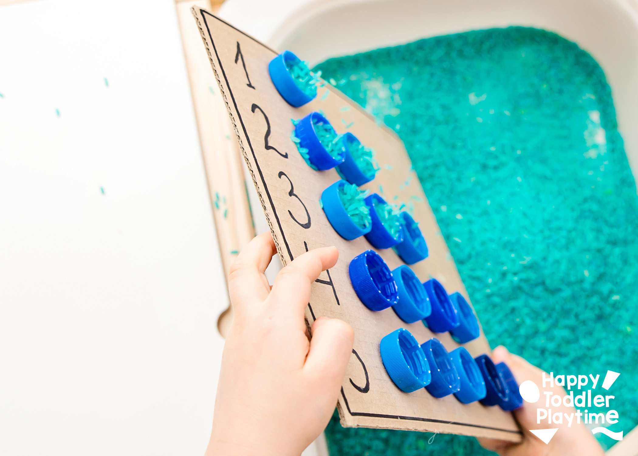 Bottle Cap Counting Board Happy Toddler Playtime