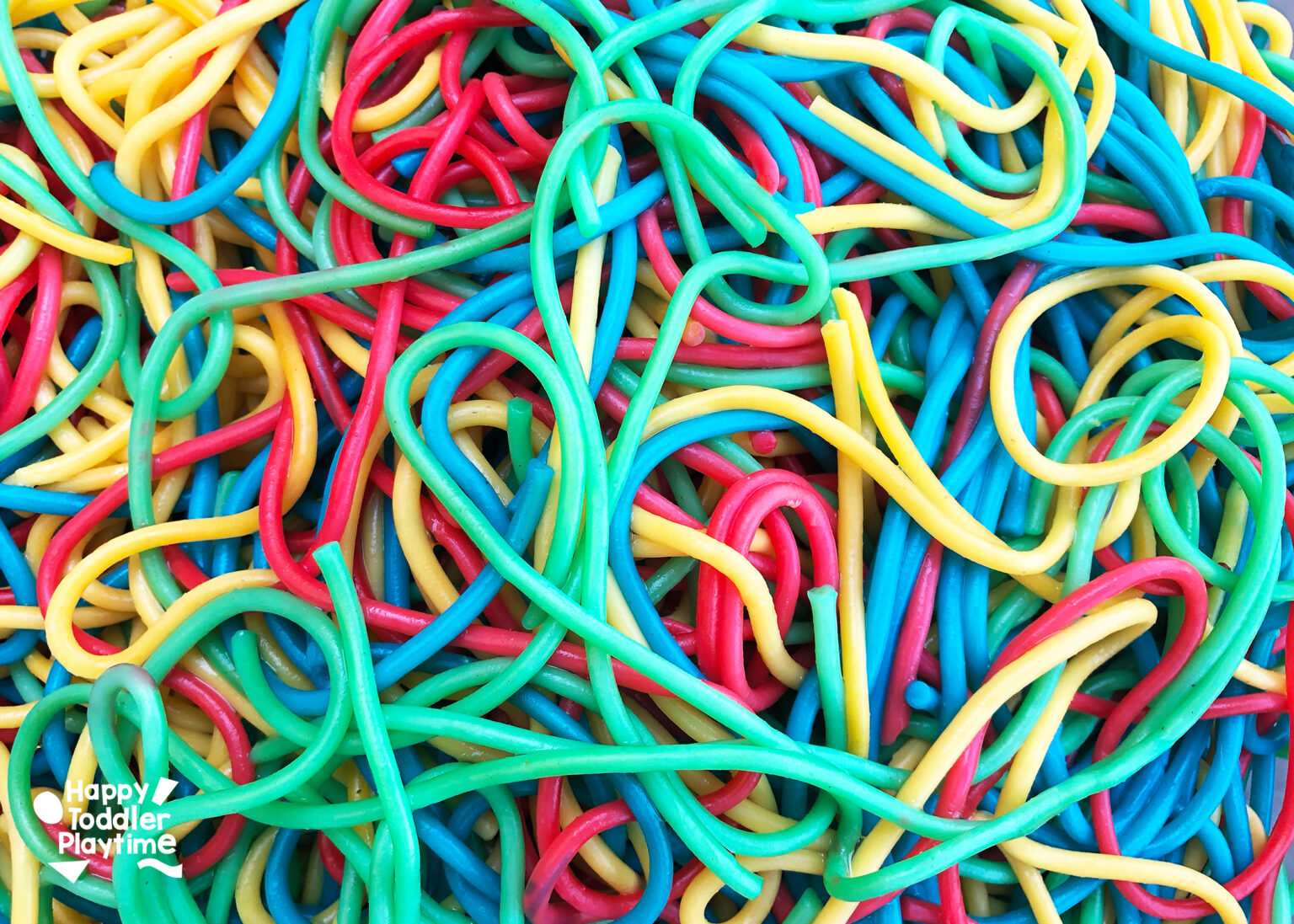 How to Make Colored Spaghetti for Sensory Play Happy Toddler Playtime
