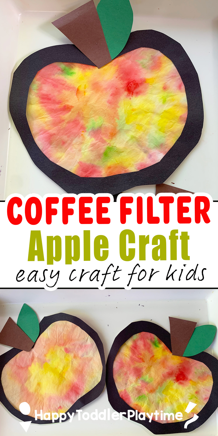 Coffee Filter Apple Craft Happy Toddler Playtime