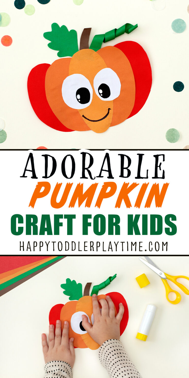 Adorable Paper Pumpkin Craft for Kids - Happy Toddler Playtime