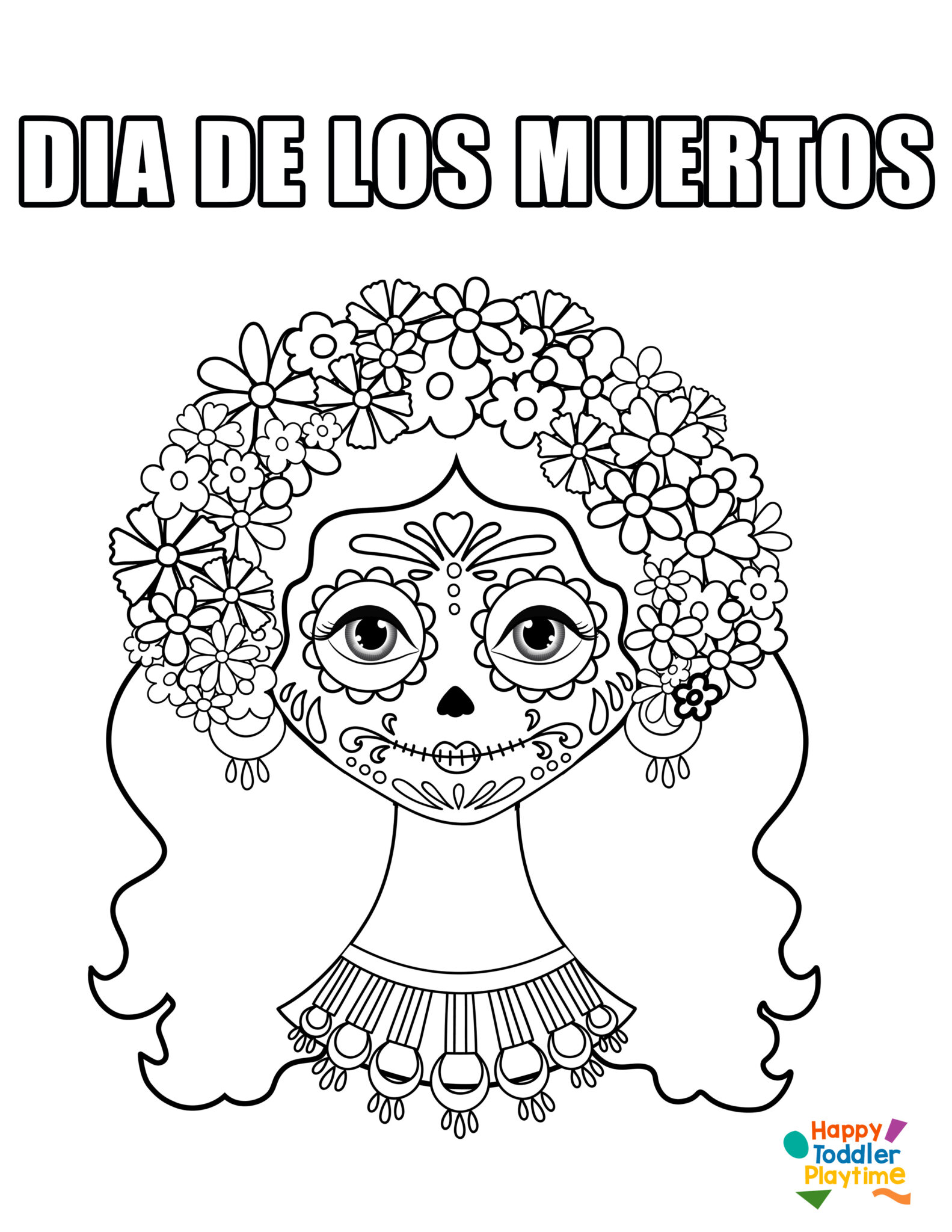 Free Dia De Los Muertos (Day of the Dead) Printable Colouring Pages for ...