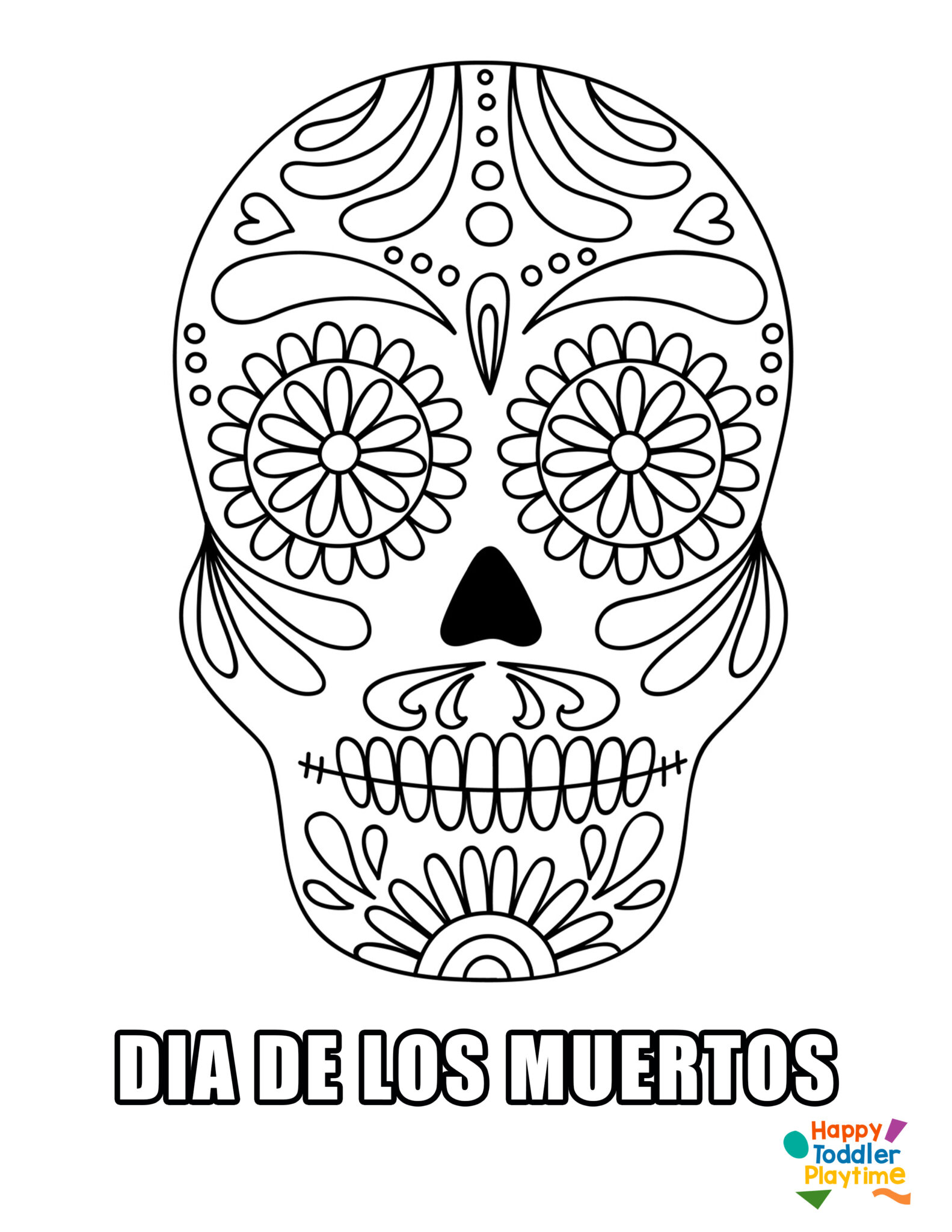 Free Dia De Los Muertos (Day of the Dead) Printable Colouring Pages for ...