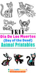 Free Dia De Los Muertos (Day of the Dead) Animal Printables Colouring ...