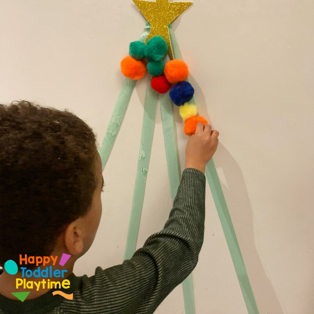 Tape Christmas Tree Activity for Kids