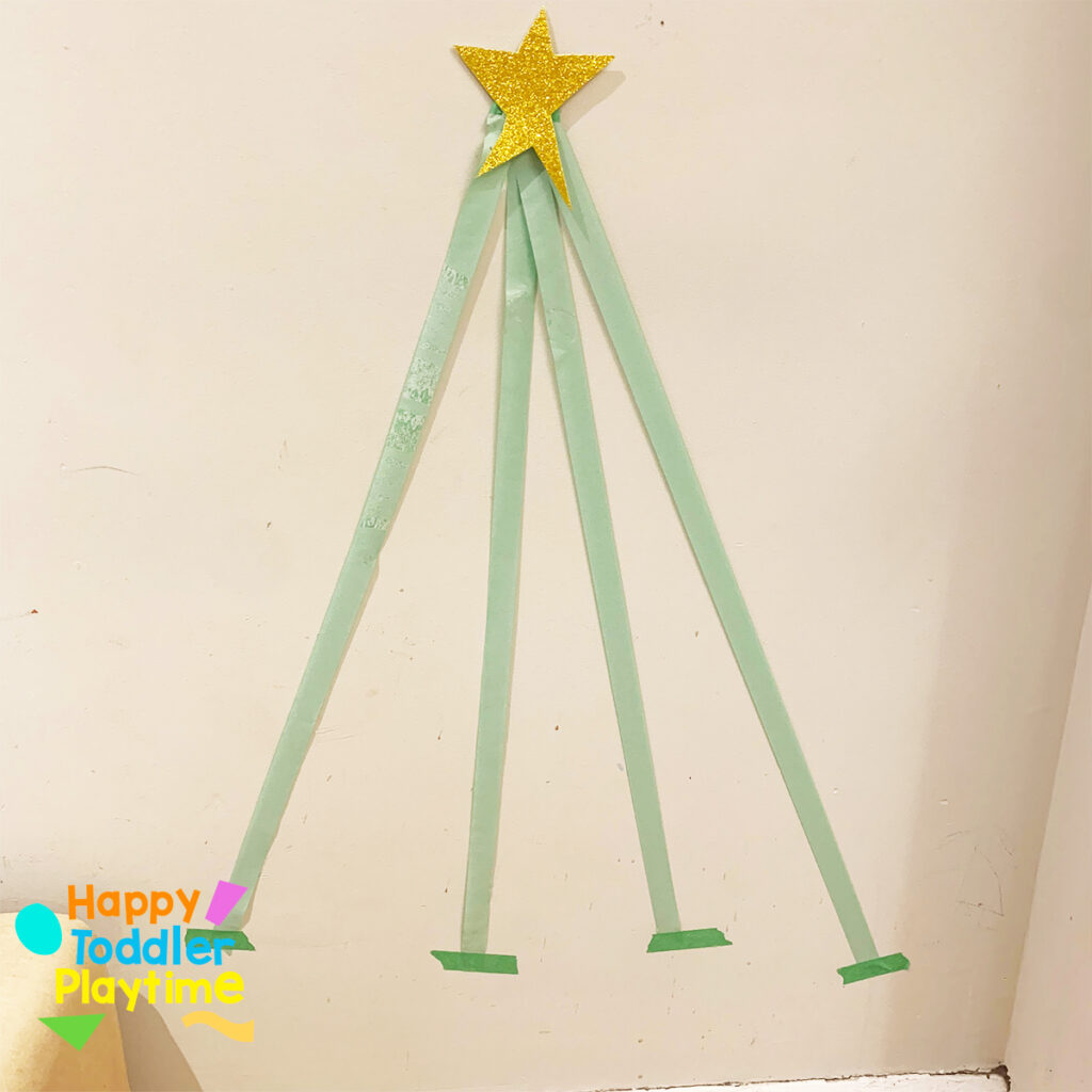 Tape Christmas Tree Activity for Kids