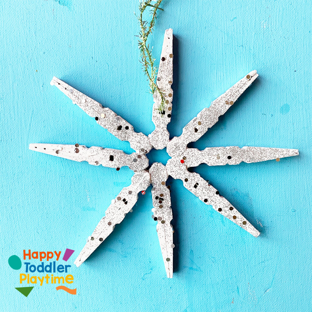 Clothespin Snowflake Craft for Kids