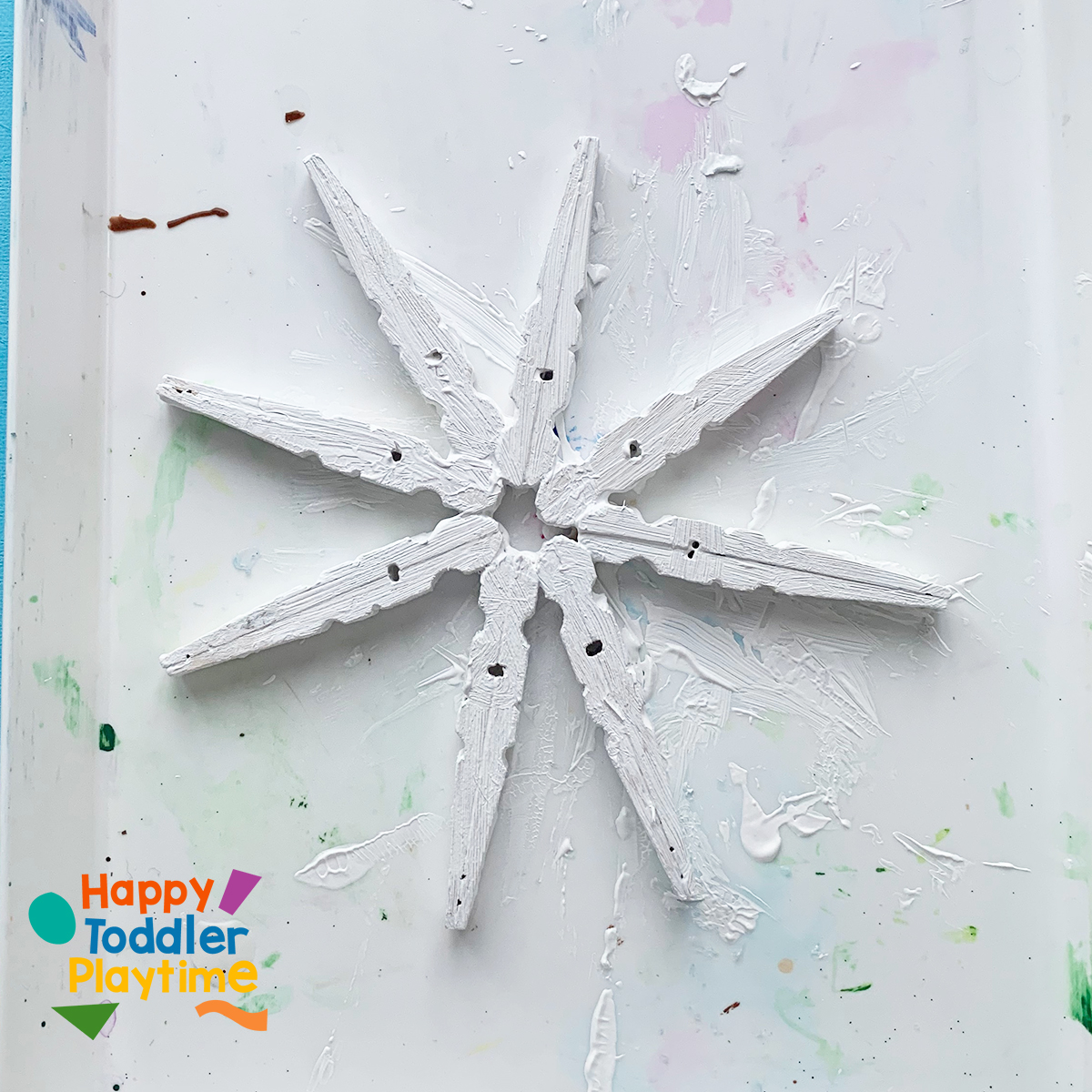 Clothespin Snowflake Craft for Kids Happy Toddler Playtime
