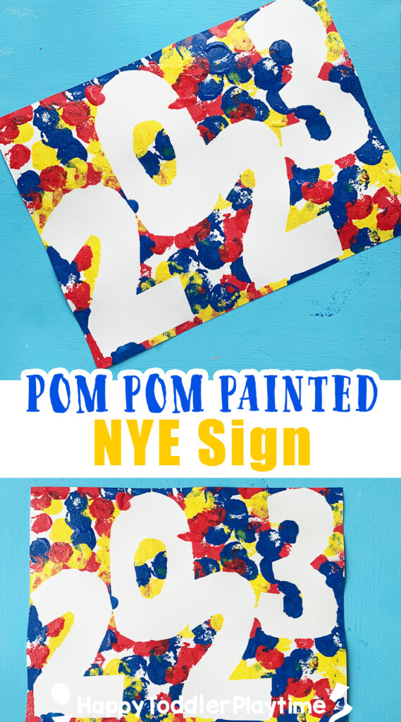 Pom Pom Painted New Year's Eve Sign