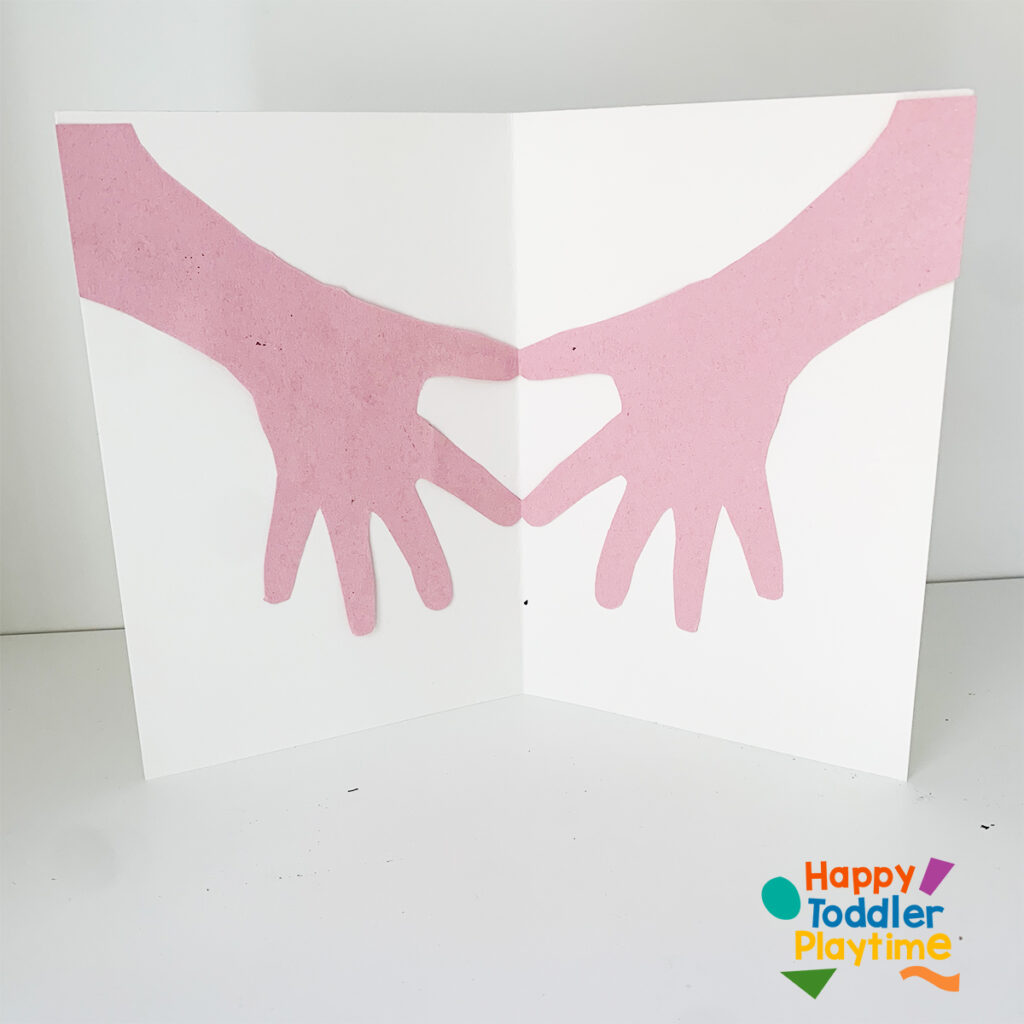 Handprint Heart Card Craft for Valentines or Mothers Day