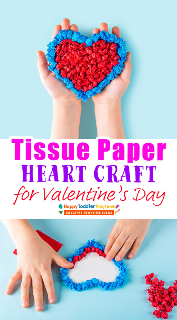 Tissue Paper Hearts Craft for Kids
