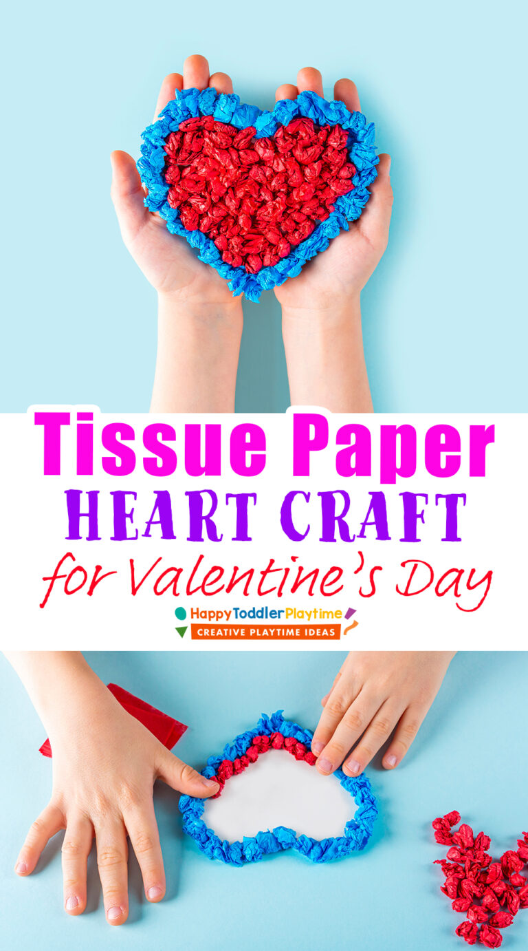 Tissue Paper Heart Craft for Kids - Happy Toddler Playtime