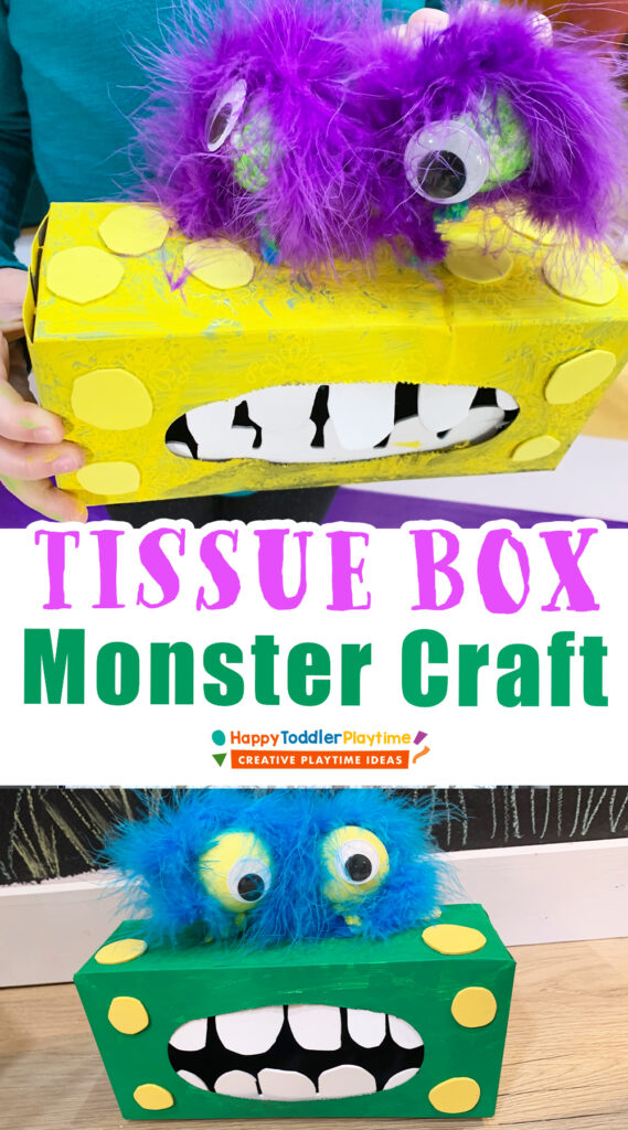  Your little monster will love creating this little tissue box monster craft using a tissue box and a few fun craft supplies! 