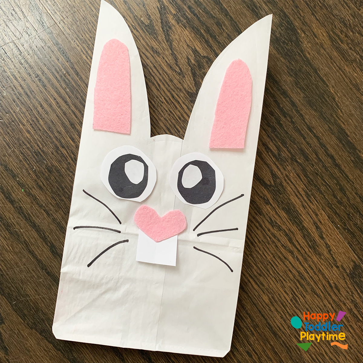 Paper bag easter bunny craft happy toddler playtime