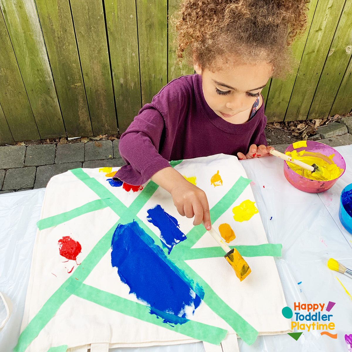 Painted Canvas Bag Craft for Kids Happy Toddler Playtime