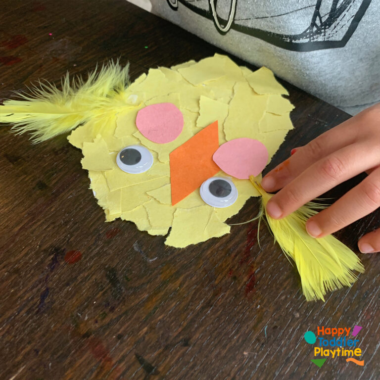 Torn Paper Hatching Easter Chick Craft - Happy Toddler Playtime
