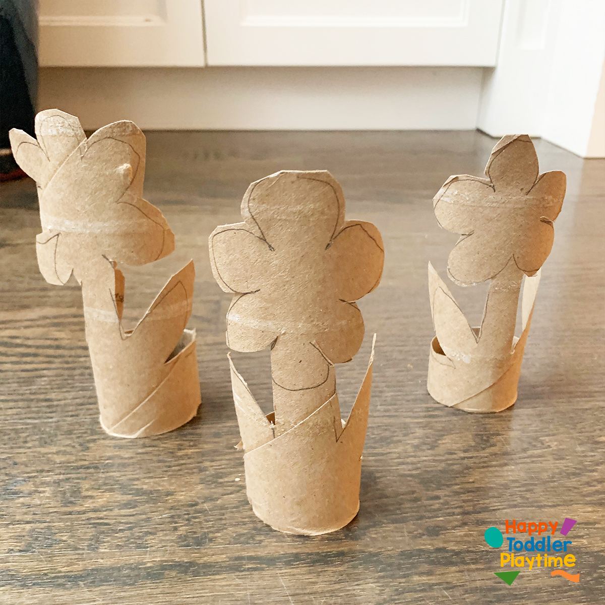 Cardboard Tube Flowers Easy Spring Craft for Kids Happy Toddler Playtime