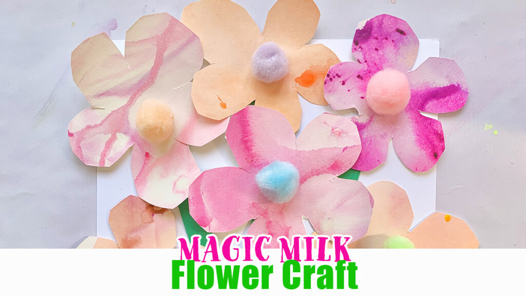 Milk Experiment Flowers Easy STEAM Craft for Spring Happy Toddler Playtime