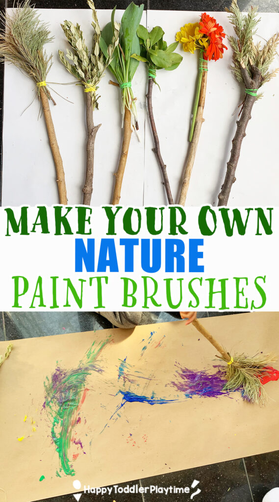 Make Your Own Nature Paint Brushes for Kids - Happy Toddler Playtime
