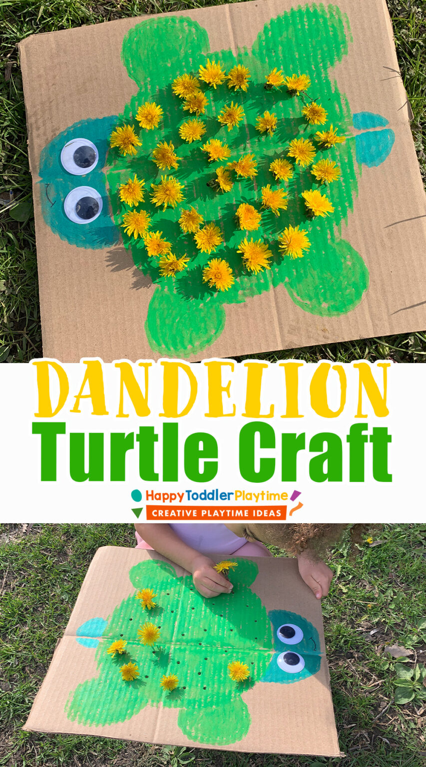 Dandelion Turtle Craft: Fine Motor Spring Craft for Kids - Happy ...