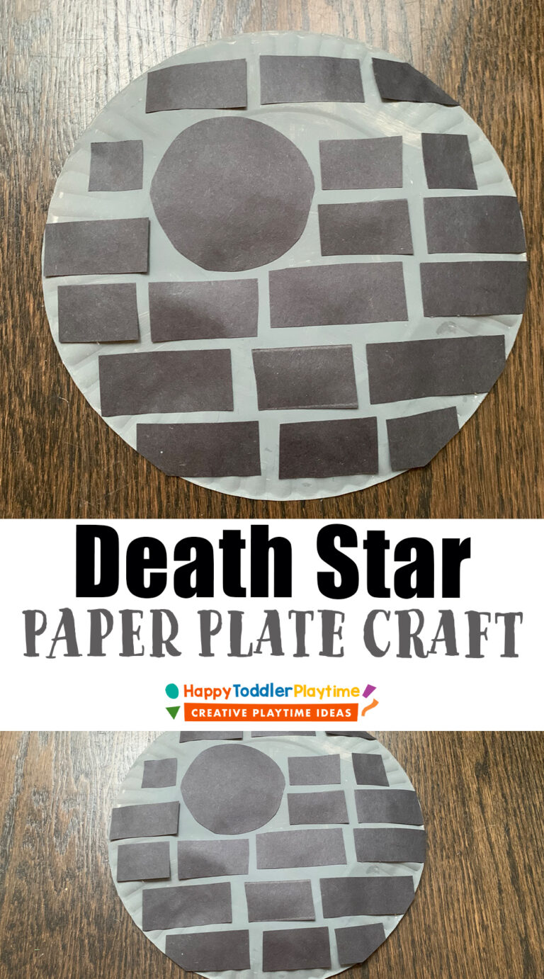 Death Star Paper Plate Craft - Happy Toddler Playtime