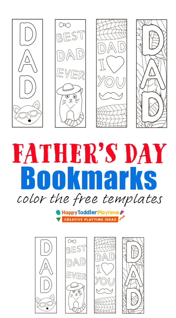 Fun Printable Father's Day Bookmarks to Colour