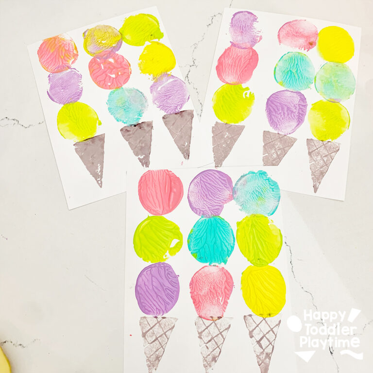 Potato Stamp Ice Cream Cone Craft - Happy Toddler Playtime