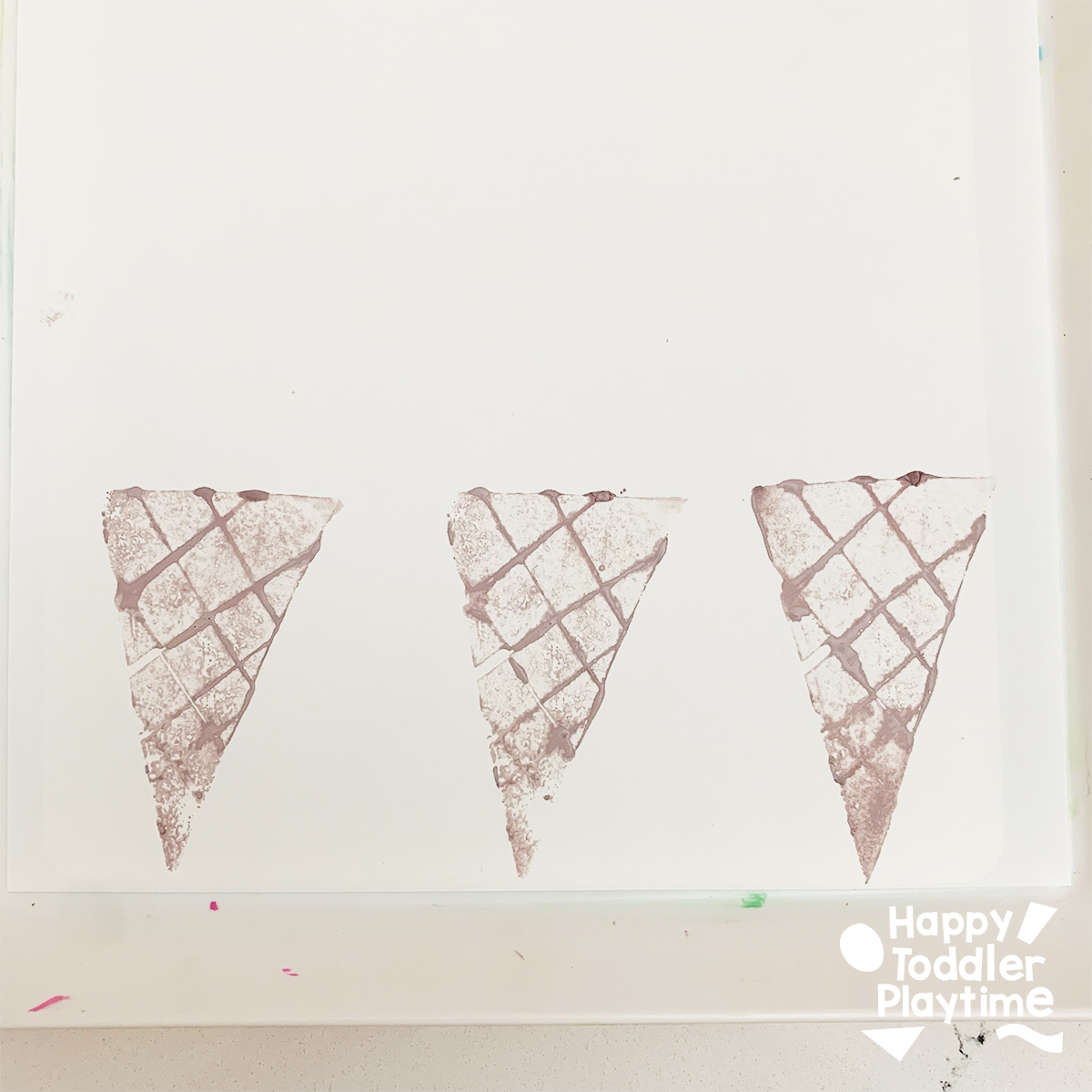 Potato Stamp Ice Cream Cone Craft - Happy Toddler Playtime