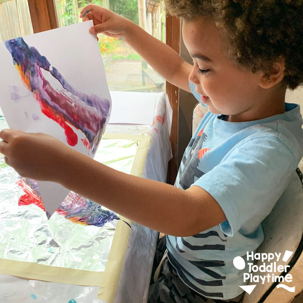 Foil Painting – Easy Process Art Activity for Kids - Happy Toddler Playtime