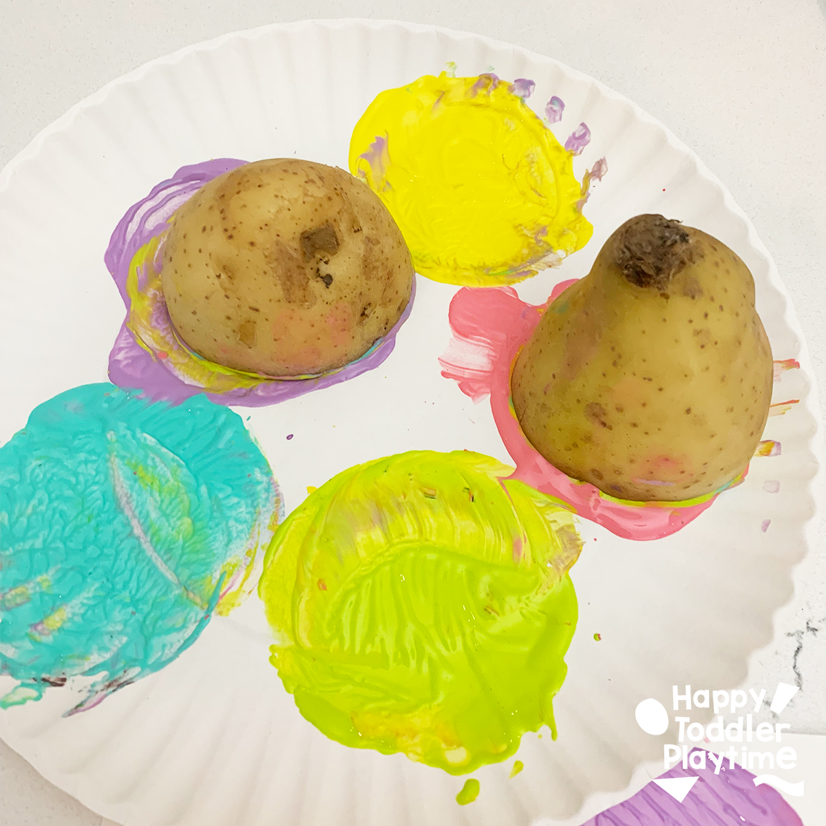 Potato Stamp Ice Cream Cone Craft - Happy Toddler Playtime