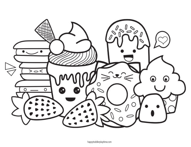 Ice Cream Colouring Pages for Kids - Happy Toddler Playtime