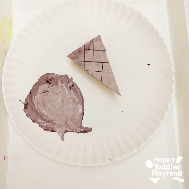 Potato Stamp Ice Cream Cone Craft - Happy Toddler Playtime