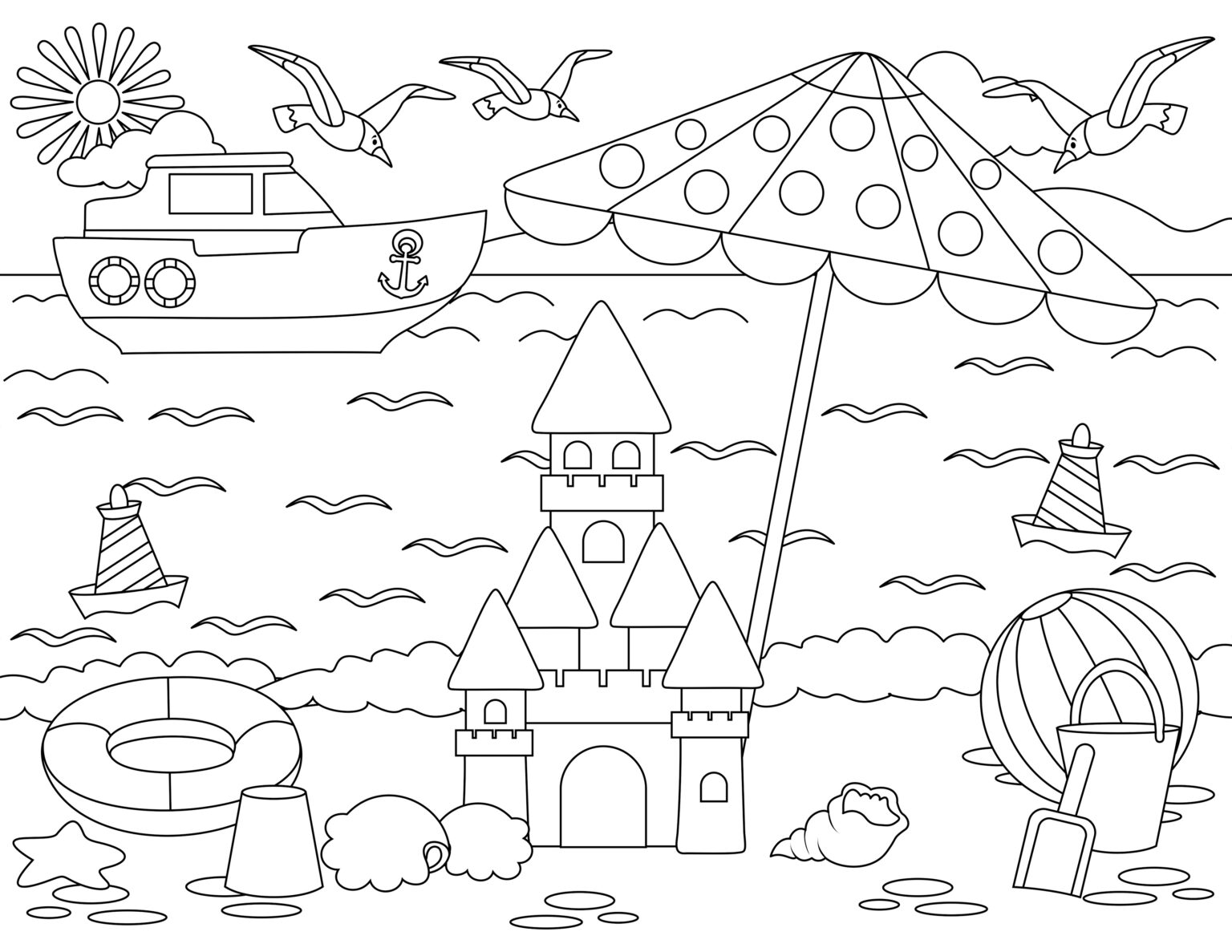 Free Printable Summer Colouring Pages for Kids - Happy Toddler Playtime