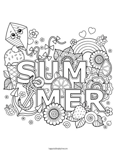 Free Printable Summer Colouring Pages for Kids - Happy Toddler Playtime