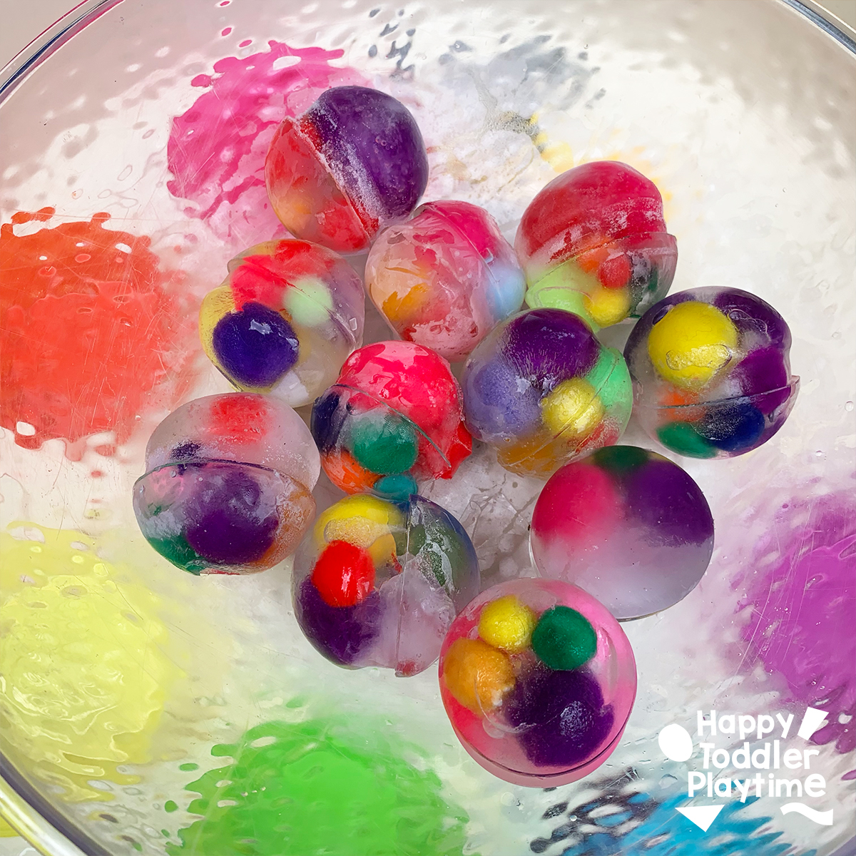 Frozen Pom Pom Water Table - Happy Toddler Playtime