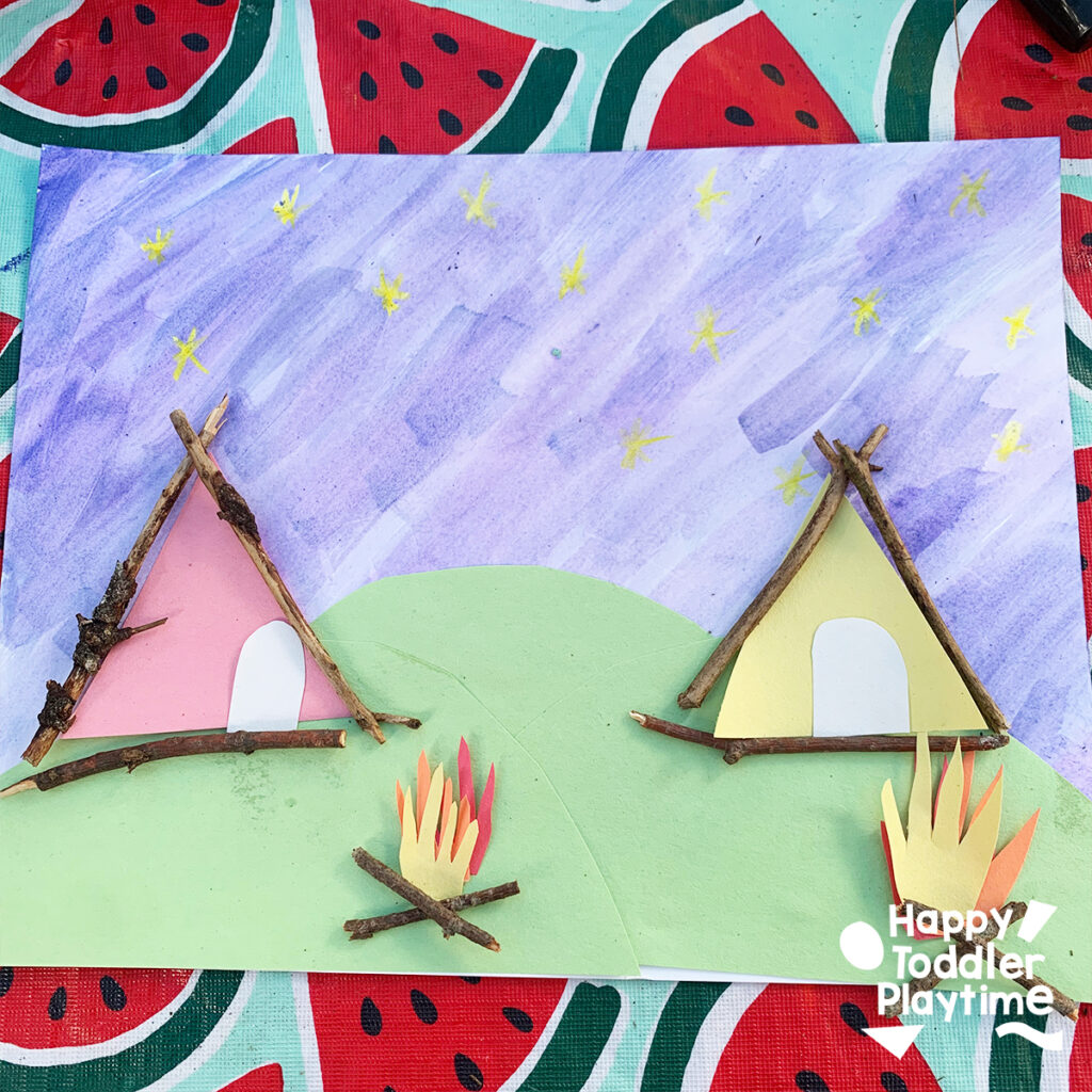 Tents by The Campfire: Easy Camping Craft For Kids 