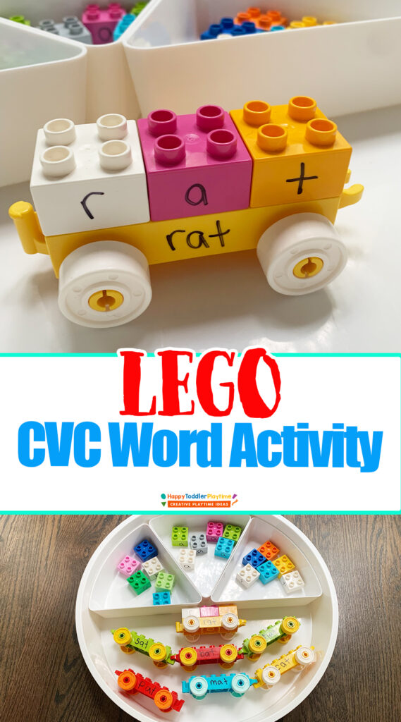 LEGO CVC Word Activity for Kindergarten