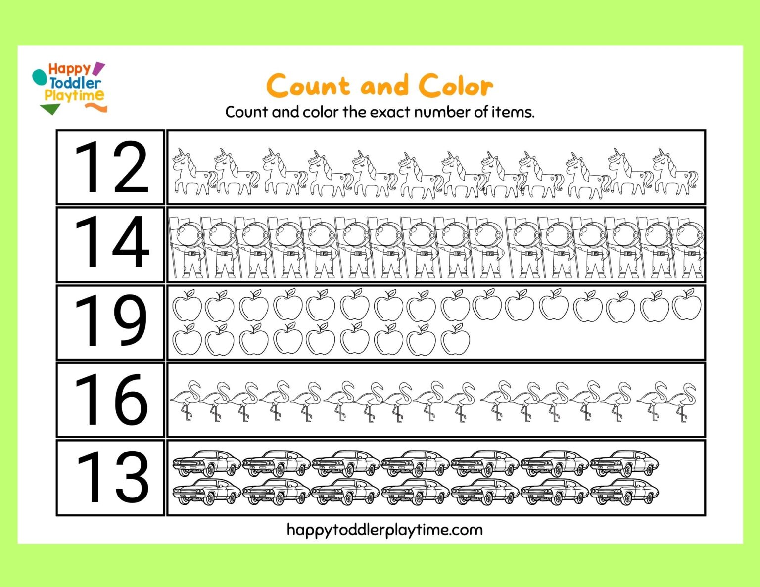 Free Printable Kindergarten Counting Worksheets - Happy Toddler Playtime