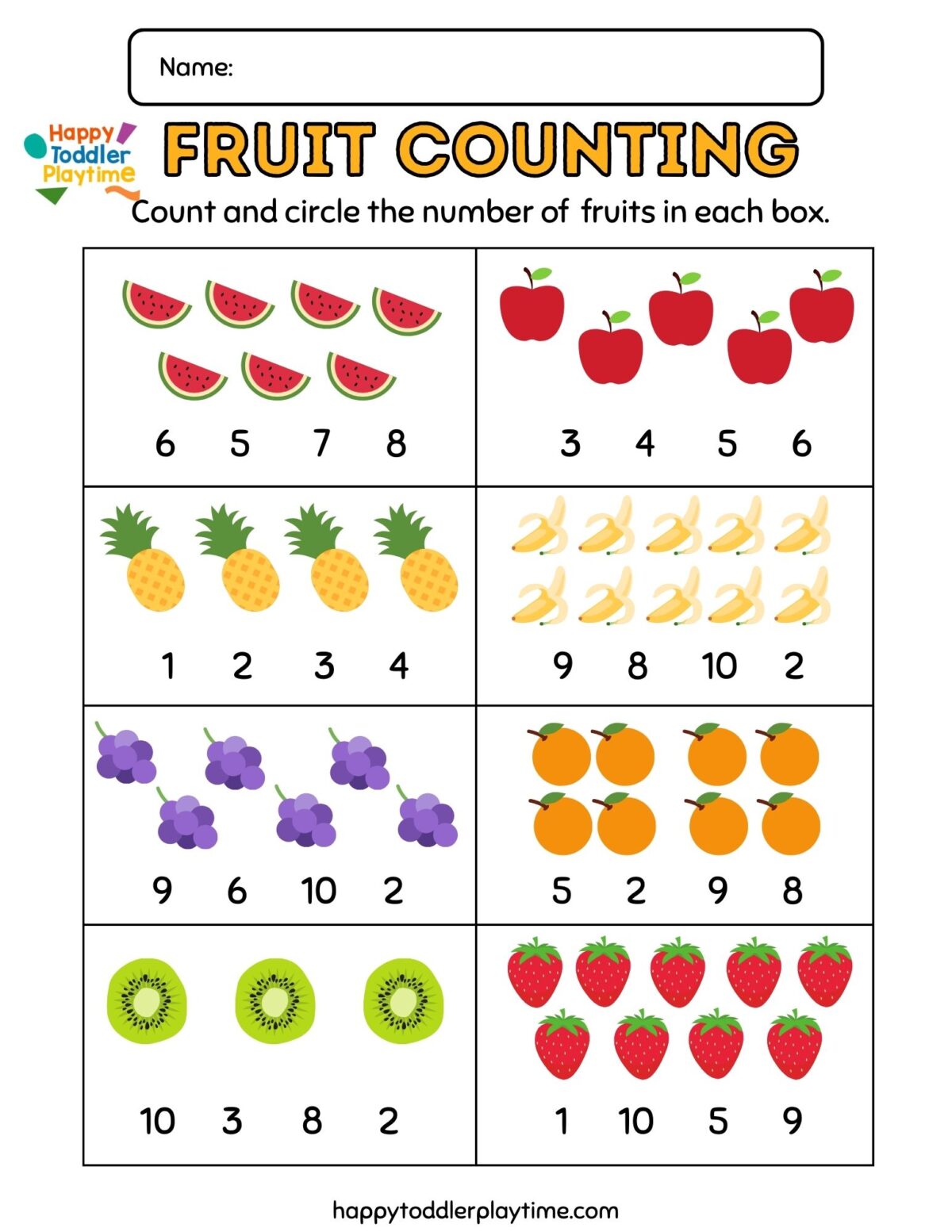 Free Printable Kindergarten Counting Worksheets Happy Toddler Playtime