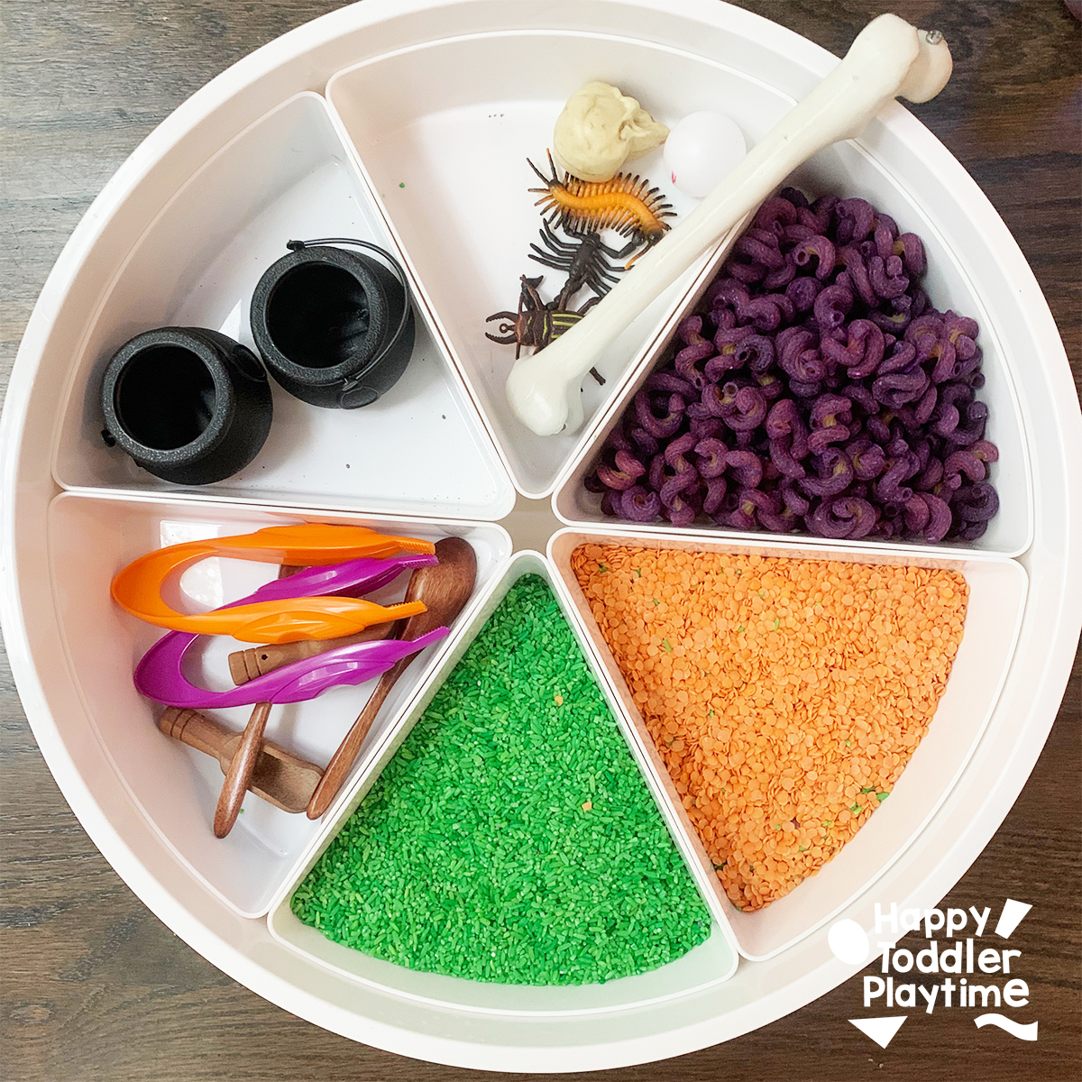 Halloween Worms Sensory Bin - Happy Toddler Playtime