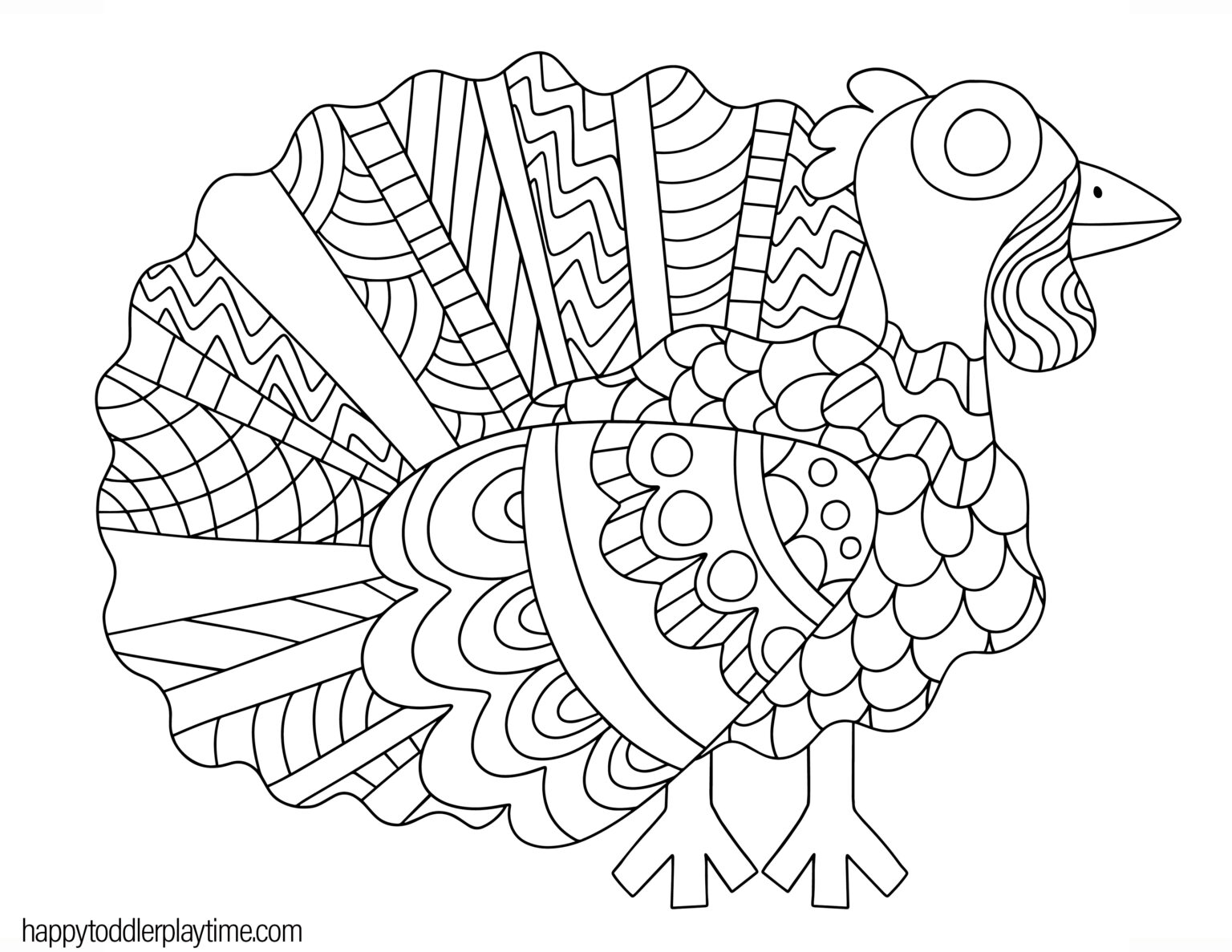 Free Printable Turkey Coloring Pages for Kids - Happy Toddler Playtime