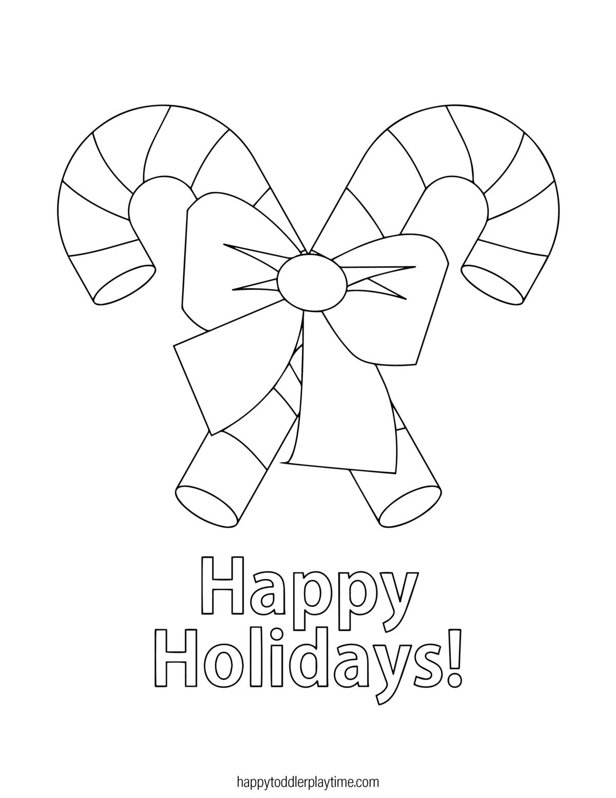 Free Printable Candy Cane Coloring Pages For Kids - Happy Toddler Playtime