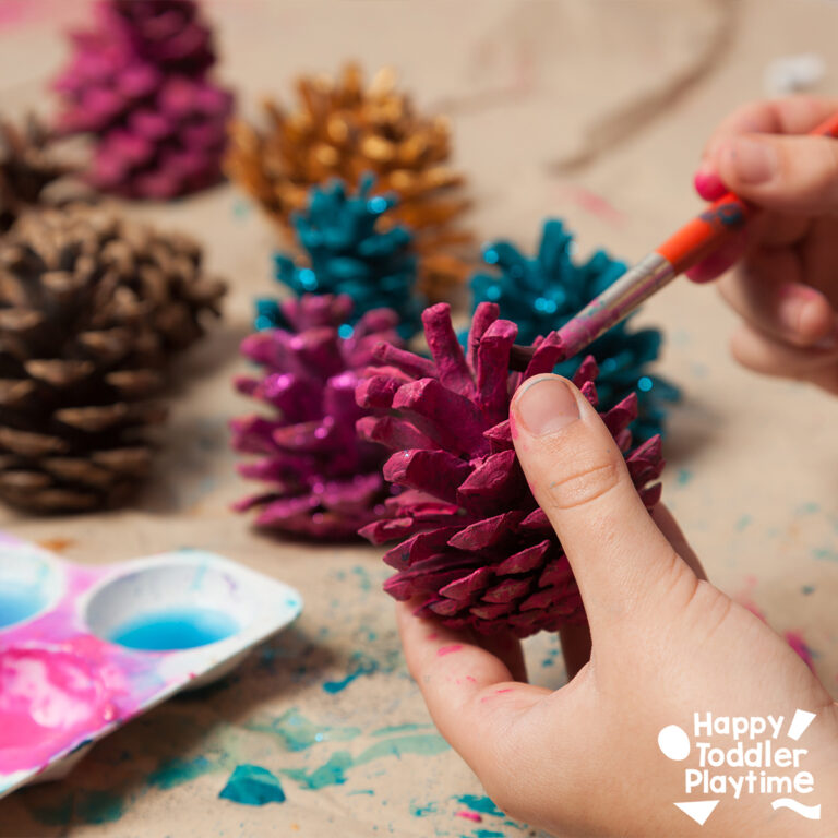 20+ Pine Cone Christmas Crafts for Kids - Happy Toddler Playtime