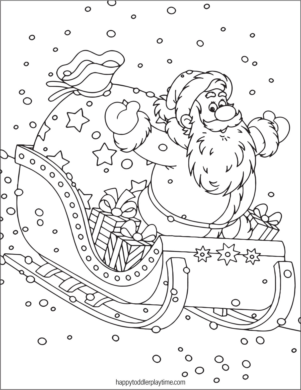 Free Printable Santa Coloring Pages: A Jolly Good Time! - Happy Toddler ...