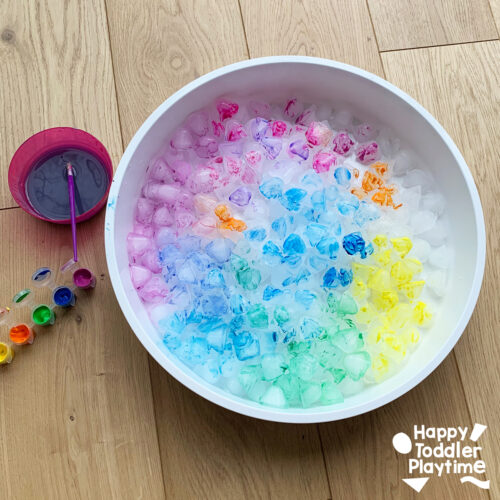 Painting Ice Cubes: Easy Toddler Activity - Happy Toddler Playtime