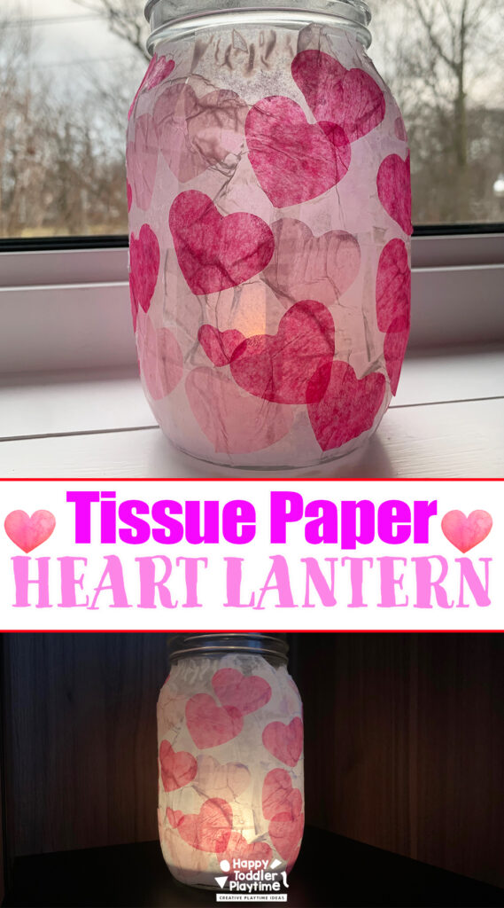 Tissue Paper Heart Lantern Craft for Valentine's Day or Mother's Day