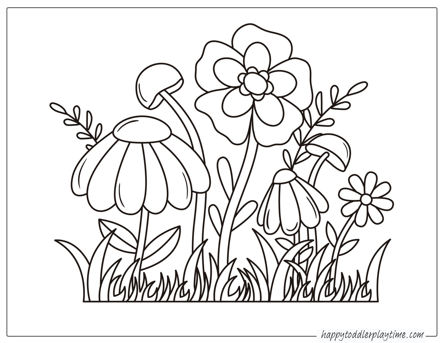Flower Coloring Pages - Happy Toddler Playtime