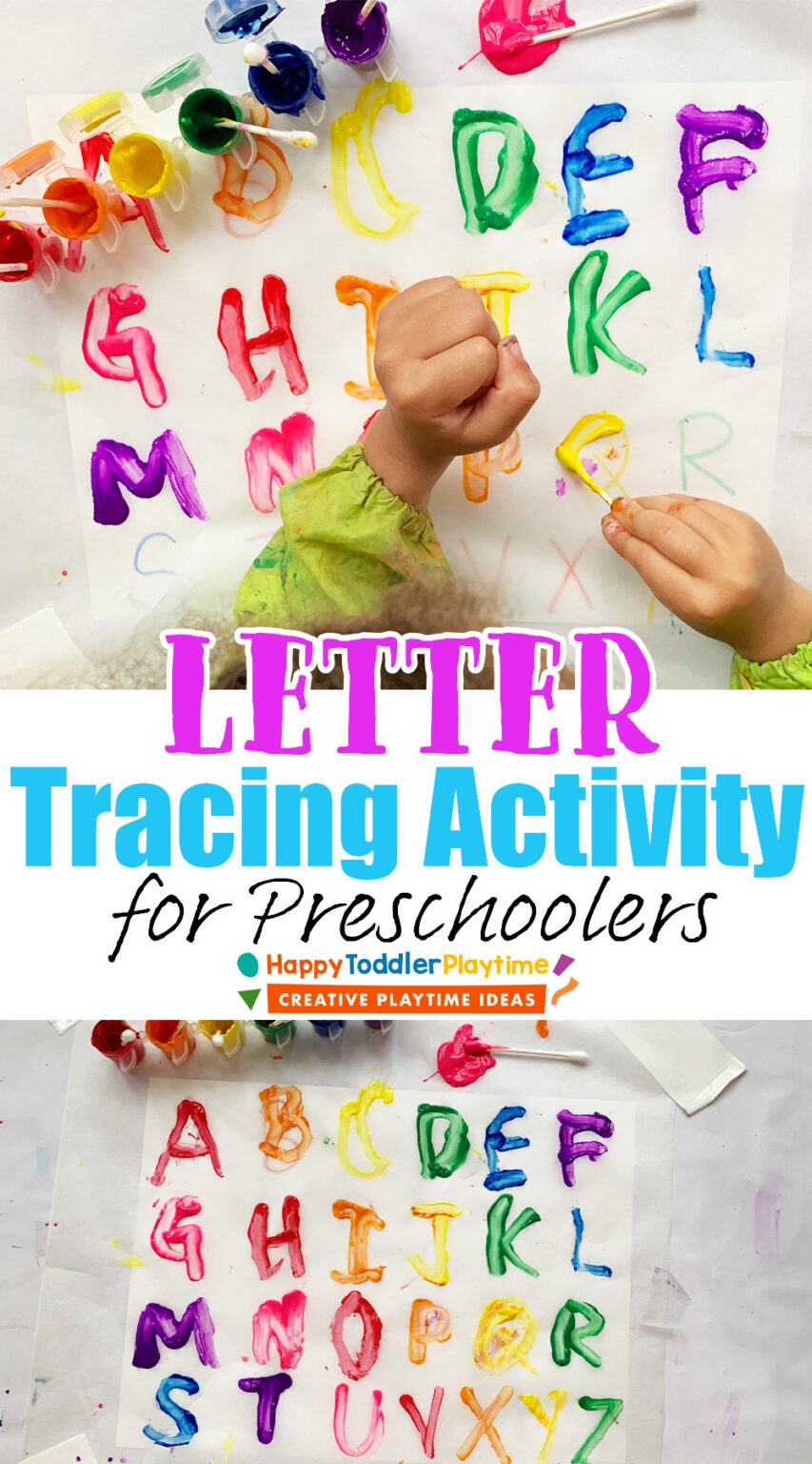 Q-Tip Letter Tracing Activity for Preschooler - Happy Toddler Playtime