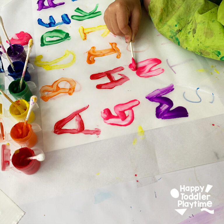 Q-Tip Letter Tracing Activity for Preschooler - Happy Toddler Playtime